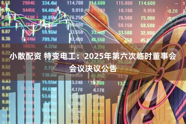 小散配资 特变电工：2025年第六次临时董事会会议决议公告