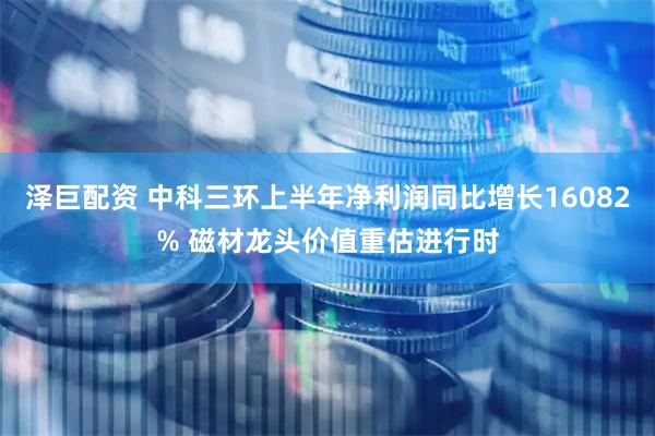 泽巨配资 中科三环上半年净利润同比增长16082% 磁材龙头价值重估进行时